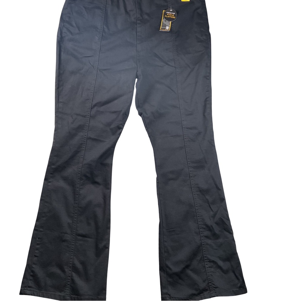 Lee Flare Pants Womens XXL Black New Heritage Pull On Stretch Trousers
